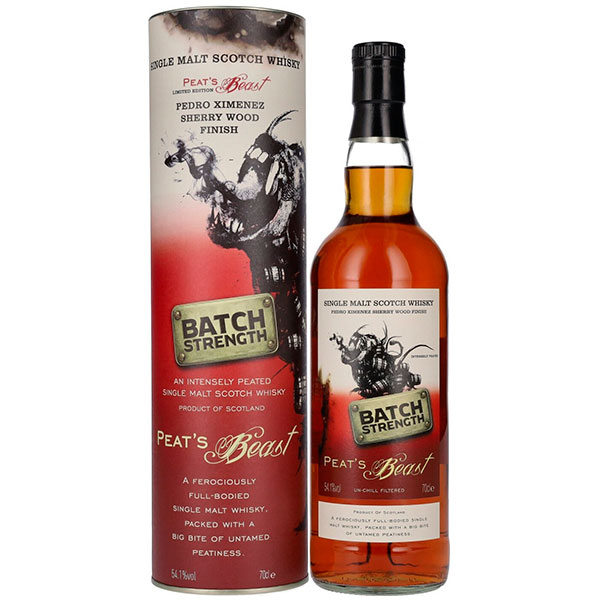 Виски Peat's Beast Batch Strength Pedro Ximenez Sherry Wood Finish Single Malt in tube 0,7 л фото