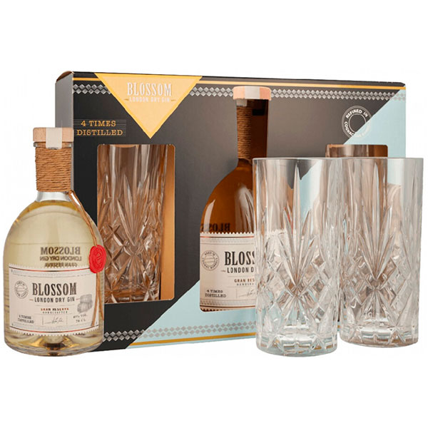 Джин Blossom Gran Reserva London Dry Gin with 2 glasses in gift box 0,7 л фото