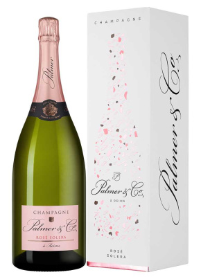 Вино игристое Розовое Брют Palmer & Co Rose Solera Champagne in gift box 2021 1,5 л фото
