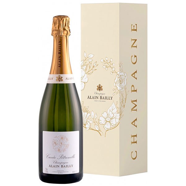 Вино игристое Белое Брют Alain Bailly Cuvee Petronille Brut Champagne in gift box 0,75 л фото
