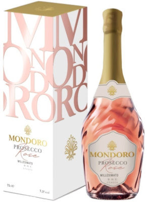 Вино игристое Mondoro Prosecco Rose in gift box 0,75 л фото