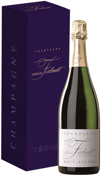 Вино игристое Nathalie Falmet Brut Nature Champagne in gift box 2020 0,75 л фото
