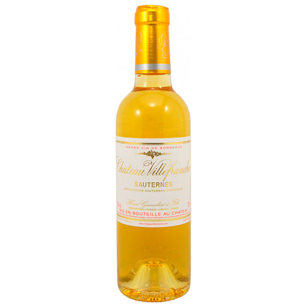 Вино Белое Сладкое Chateau Villefranche Sauternes 2019 0,375 л фото