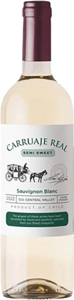 Вино Белое Полусладкое Carruaje Real Sauvignon Blanc Semi Sweet Valle Central 2025 0,75 л фото