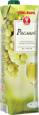 Вино Белое Сухое Vino Zupa Rizling 1 л фото