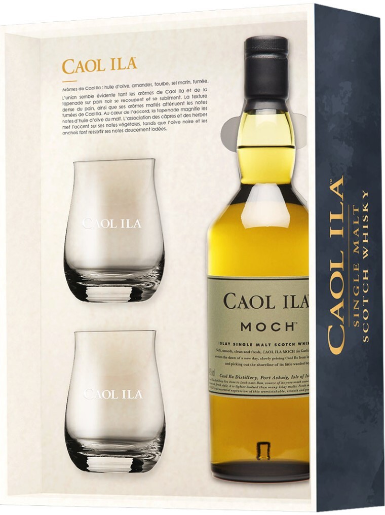 Виски Caol Ila Moch Single Malt Islay with 2 glasses in gift box 0,7 л фото