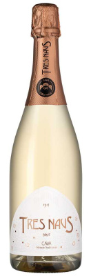 Вино игристое Розовое Экстра Брют Tres Naus Brut Rosado Cava 2022 0,75 л фото