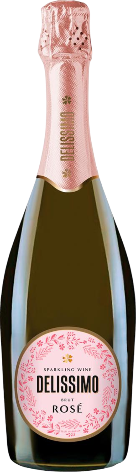 Вино игристое Розовое Брют Delissimo Brut Rose 2024 0,75 л фото