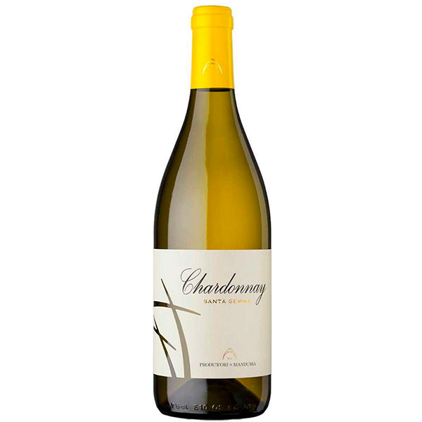 Вино Белое Сухое Produttori di Manduria Chardonnay Santa Gemma Salento 2021 0,75 л фото