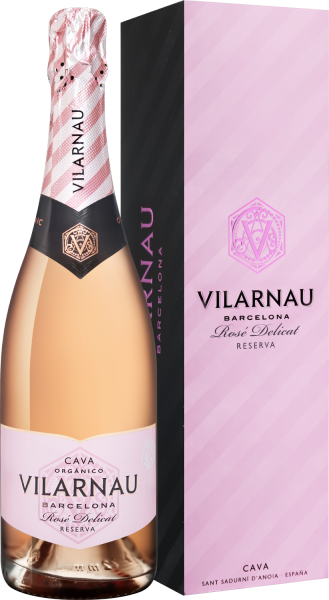 Вино игристое Розовое Брют Vilarnau Cava Brut Delicat Reserva in gift box 0,75 л фото