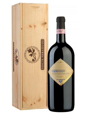 Вино Красное Сухое Le Farnete Carmignano Riserva in wooden box 2020 1,5 л фото
