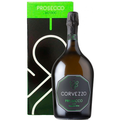 Вино игристое Белое Сухое Corvezzo Prosecco Treviso Extra Dry in gift box 1,50 л фото