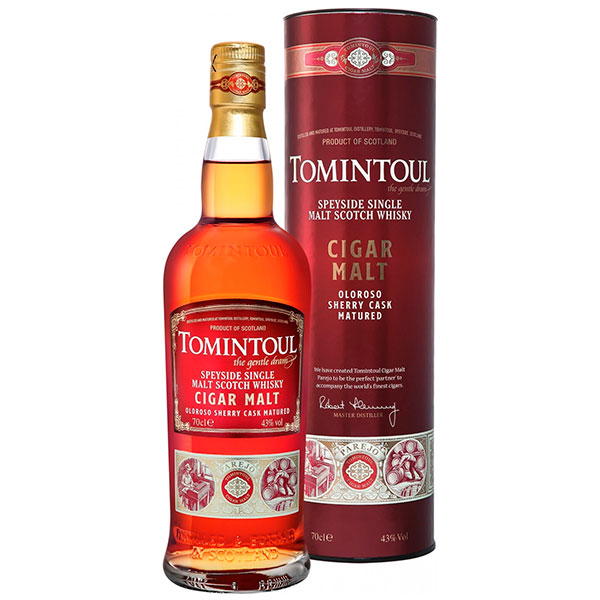 Виски Tomintoul Cigar Malt Oloroso Sherry Cask Matured Single Malt Speyside in tube 0,7 л фото
