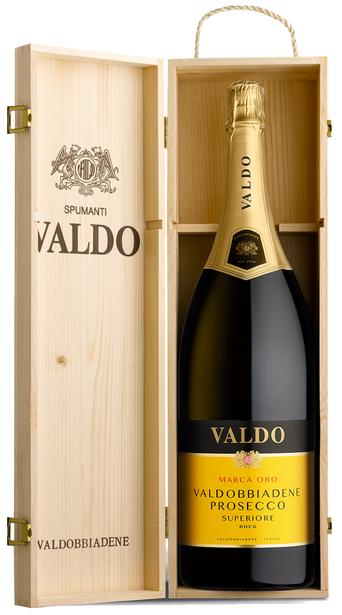 Вино игристое Белое Брют Valdo Marca Oro Valdobbiadene Prosecco Superiore in wooden box 2024 3 л фото