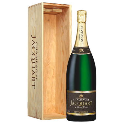 Шампанское Белое Брют Jacquart Mosaique Brut Champagne in wooden box 3,00 л фото