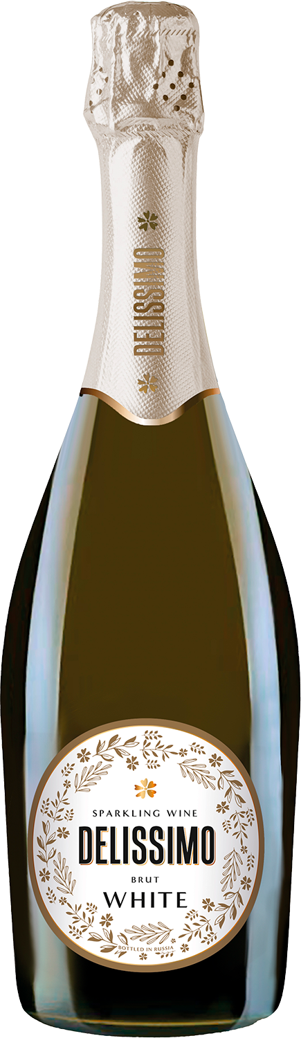 Вино игристое Белое Брют Delissimo Brut 2024 0,75 л фото