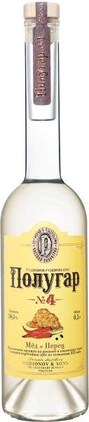 Дистиллят Полугар №4 Мед и Перец 38,5% 0,5 л фото