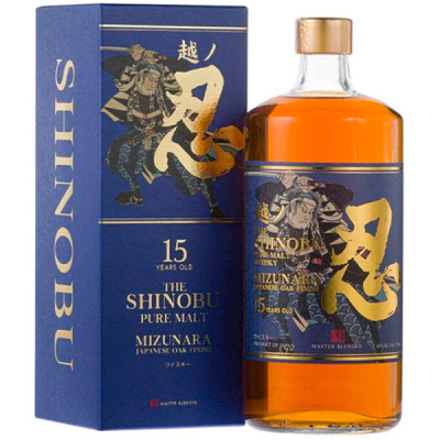 Виски Shinobu 15 Years Old Pure Malt Mizunara Japanese Oak Finish in gift box 0,70 л фото