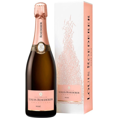 Вино игристое Розовое Брют Louis Roederer Rose Brut Champagne in gift box 2016 0,75 л фото