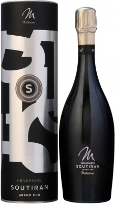 Вино игристое Soutiran Millesime Grand Cru Brut Champagne in tube 2018 0,75 л фото