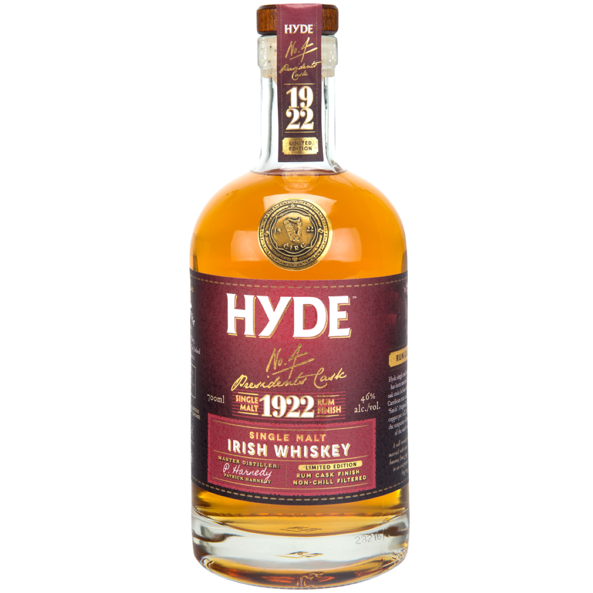 Виски Hyde №4 Single Malt Rum Finish Irish Whiskey 0,7 л фото