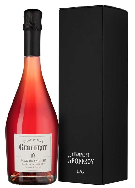 Вино игристое Розовое Брют Geoffroy Rose de Saignee Premier Cru Brut Champagne in gift box 2019 0,75 л фото