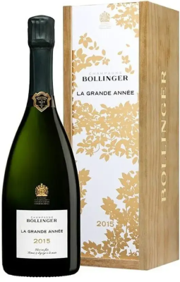 Вино игристое Белое Брют Bollinger La Grande Annee Champagne in wooden box 2015 0,75 л фото