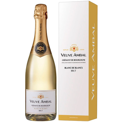 Вино игристое Белое Брют Veuve Ambal Blanc de Blancs Brut Cremant de Bourgogne in gift box 0,75 л фото