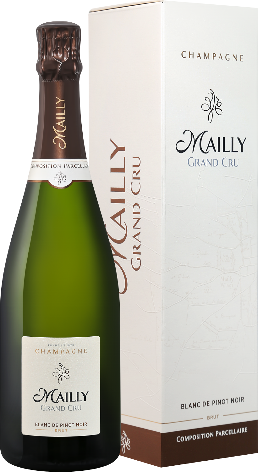 Вино игристое Белое Брют Mailly Grand Cru Brut Blanc de Pinot Noir Champagne in gift box 0,75 л фото