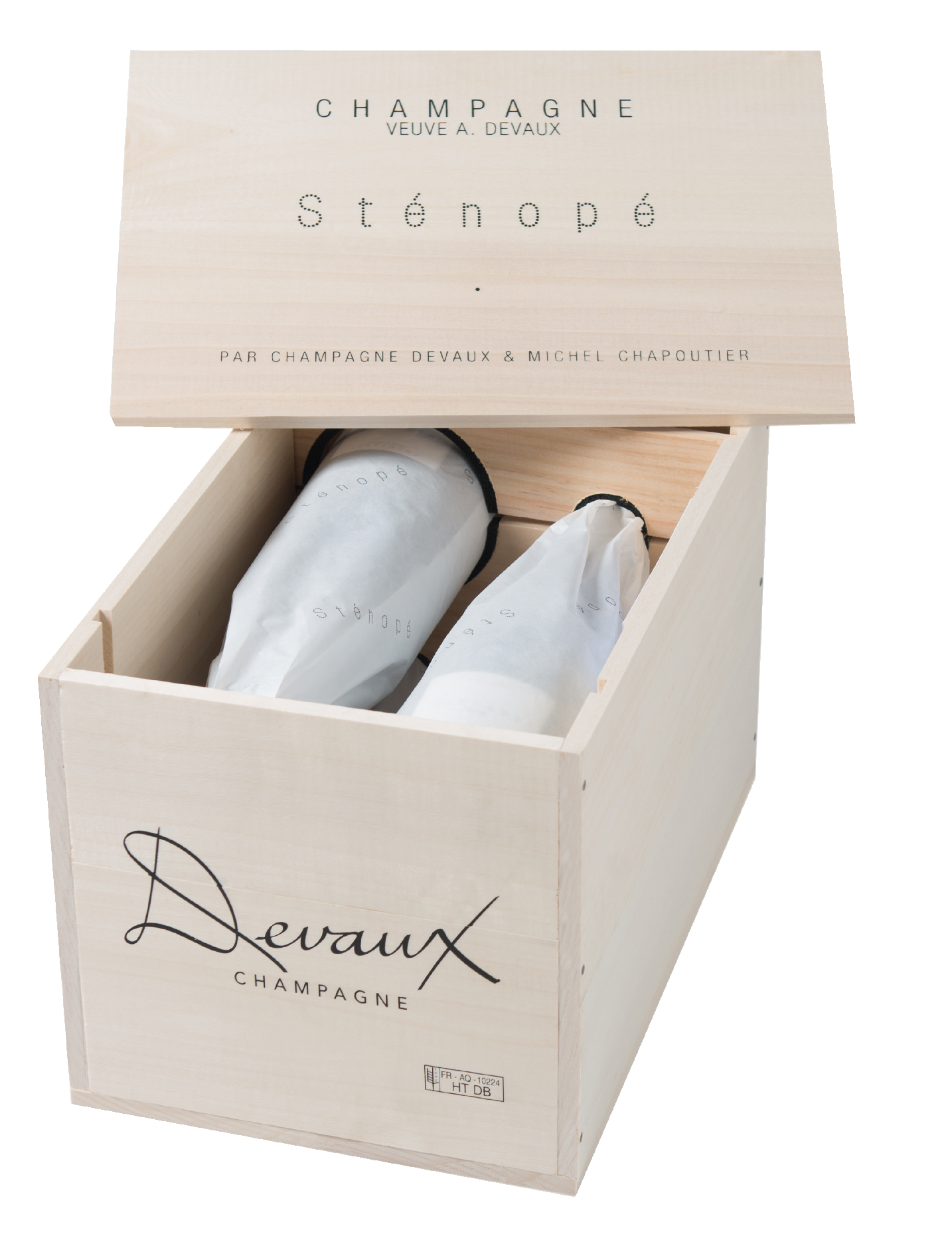 Вино игристое Белое Экстра Брют Stenope Champagne In Wooden Box 2011 0,75 л фото