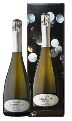 Вино игристое Белое Брют Conti Valli Spumante Brut in gift box 0,75 л фото