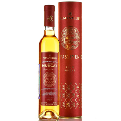 Вино Белое Сладкое Alma Valley Muscat Appassimento Crimea in gift box 2018 0,375 л фото