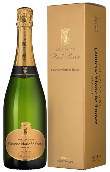 Шампанское Белое Экстра Брют Paul Bara Comtesse Marie de France Millesime Bouzy Grand Cru Brut in gift box 2015 0,75 л фото