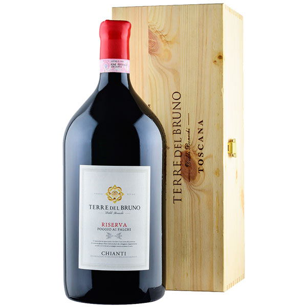 Вино Красное Сухое Terre del Bruno Poggio ai Falchi Chianti Riserva in wooden box 2020 3 л фото