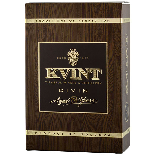 Бренди Kvint Divin 8 years old in gift box 0,5 л фото