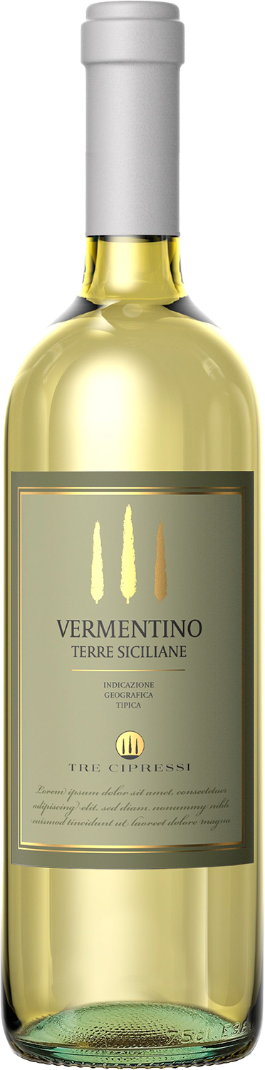 Вино Белое Полусухое Piccini Tre Cipressi Vermentino Terre Siciliane 2023 0,75 л фото
