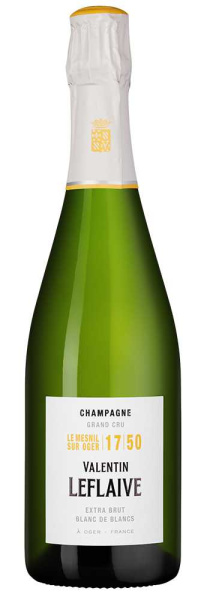 Шампанское Белое Экстра Брют Valentin Leflaive Le Mesnil Sur Oger Grand Cru Blanc de Blancs Extra Brut 2017 0,75 л фото