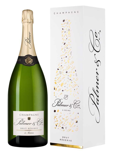 Шампанское Белое Брют Palmer & Co La Reserve Brut in gift box 2019 1,5 л фото