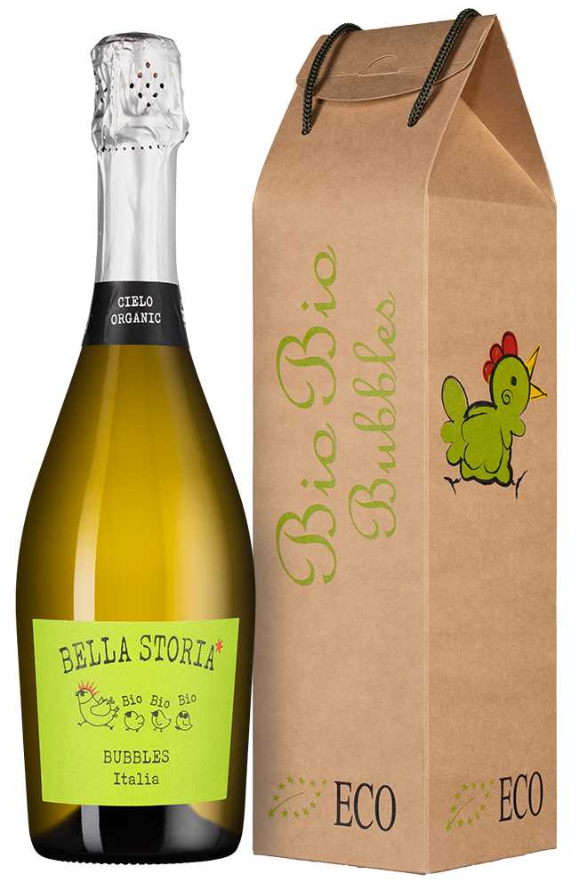 Вино игристое Белое Cielo e Terra Bio Bio Bubbles in gift box 2024 0,75 л фото