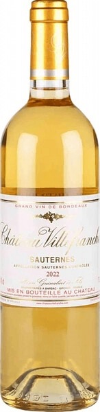 Вино Белое Сладкое Chateau Villefranche Sauternes 2022 0,75 л фото