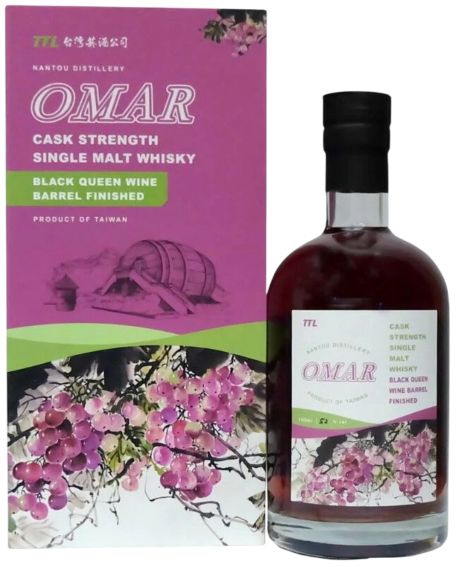 Виски Omar Cask Strength Single Malt Black Queen Wine Barrel Finished in gift box 0,7 л фото