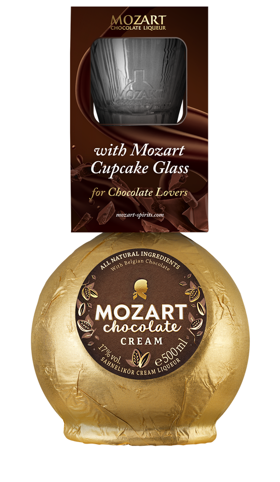 Ликер Mozart Chocolate Cream in gift box with cupcake glass 0,5 л фото