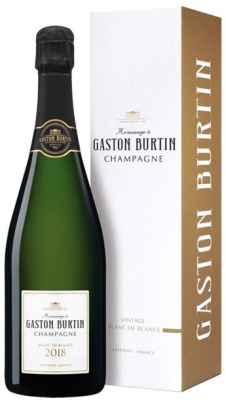 Вино игристое Белое Брют Gaston Burtin Blanc de Blancs Champagne in gift box 2018 0,75 л фото