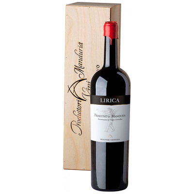 Вино Красное Сухое Lirica Primitivo di Manduria in wooden box 2019 1,5 л фото