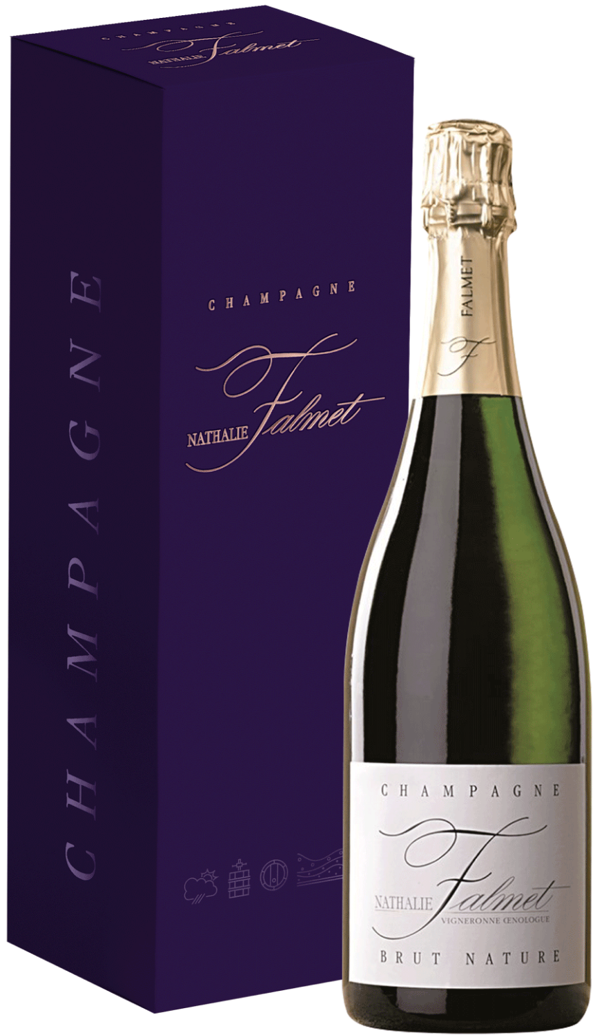 Вино игристое Nathalie Falmet Brut Nature Champagne in gift box 2020 0,75 л фото