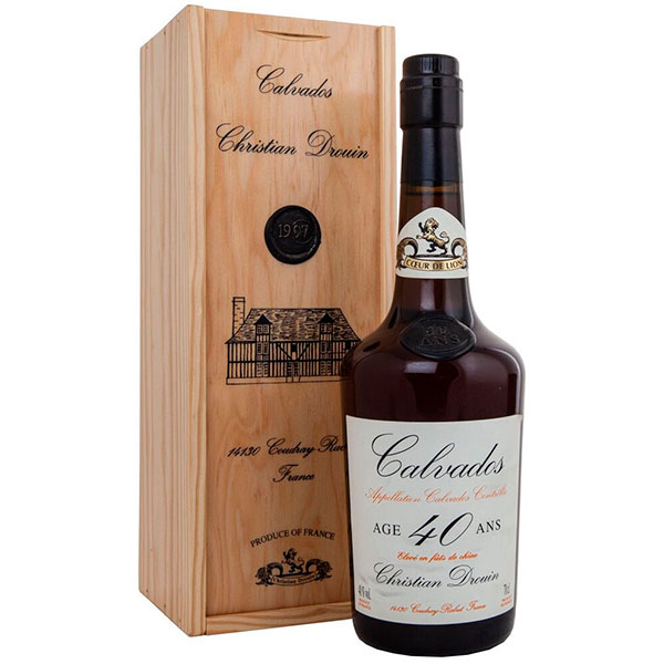 Кальвадос Christian Drouin 40 ans in wooden box 0,7 л фото
