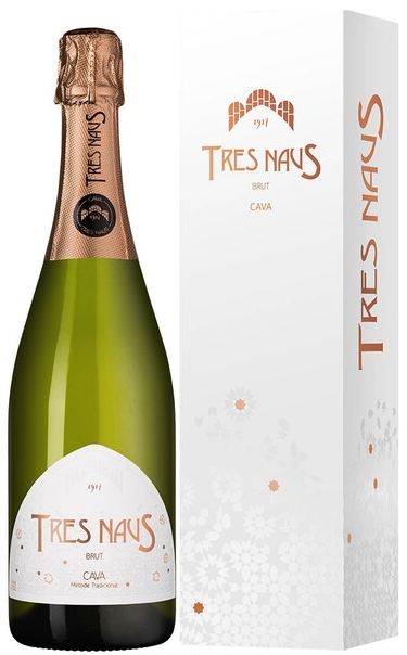 Вино игристое Белое Брют Tres Naus Brut Cava 0,75 л фото