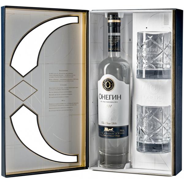 Водка Onegin with 2 glasses in gift box 0,7 л фото
