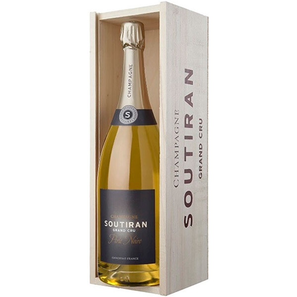 Вино игристое Белое Брют Soutiran Perle Noire Ambonnay Grand Cru Champagne in wooden box 3 л фото
