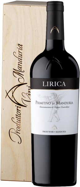 Вино Красное Сухое Produttori di Manduria Lirica Primitivo di Manduria in wooden box 2023 1,5 л фото